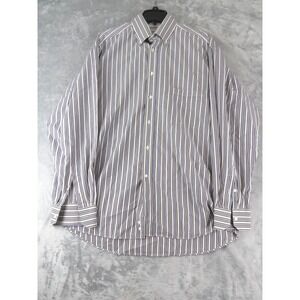 CANALI‎ Striped Button Down Dress Shirt Made in Italy Men Size 43/17
